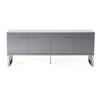 Cid Resu Sideboard Buffet Cabinet | 4 Doors w Slatted Design | 79’’ | Glossy Gray BM338345