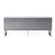 Cid Resu Sideboard Buffet Cabinet | 4 Doors w Slatted Design | 79’’ | Glossy Gray BM338345