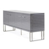 Cid Resu Sideboard Buffet Cabinet | 4 Doors w Slatted Design | 79’’ | Glossy Gray BM338345