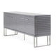 Cid Resu Sideboard Buffet Cabinet | 4 Doors w Slatted Design | 79’’ | Glossy Gray BM338345