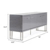 Cid Resu Sideboard Buffet Cabinet | 4 Doors w Slatted Design | 79’’ | Glossy Gray BM338345