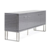 Cid Resu Sideboard Buffet Cabinet | 4 Doors w Slatted Design | 79" | Glossy Gray