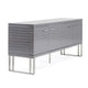 Cid Resu Sideboard Buffet Cabinet | 4 Doors w Slatted Design | 79" | Glossy Gray