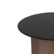Cid Ingo Side End Table | 32’’ Black Mirrored Glass Top | Wine Red Base BM338347