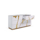 Cid Exie Dresser | Modern Glossy White with Gold Inlaid Accents | 66’’ BM338349