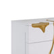 Cid Exie Dresser | Modern Glossy White with Gold Inlaid Accents | 66’’ BM338349