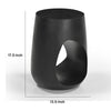 Trik Side End Table | 18’’ | Free Form Hollow Center Black Wood BM338351