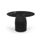 Jiny Dining Table | 47" | Round Marble Top | Black Mango Wood Base
