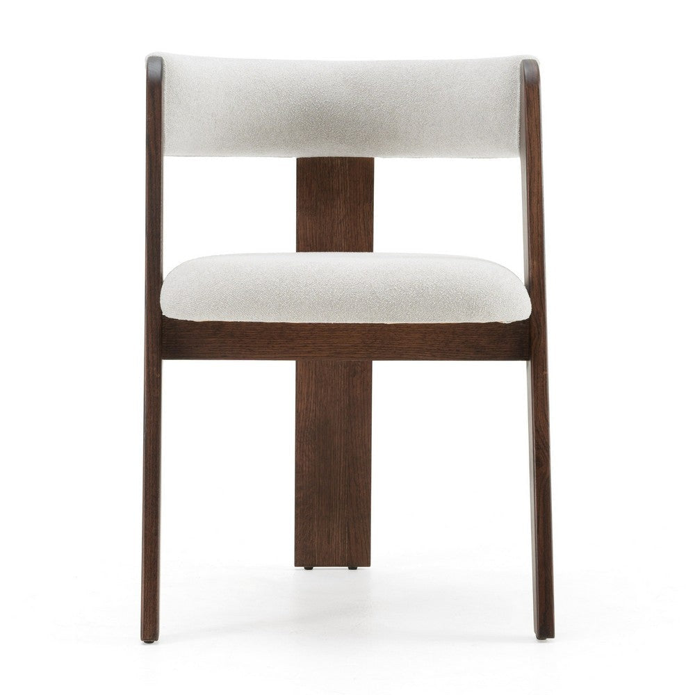 Cid Ashi Dining Side Chair Set of 2 | Dark Brown Oak Wood | Off White BM338353