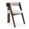 Cid Ashi Dining Side Chair Set of 2 | Dark Brown Oak Wood | Off White
