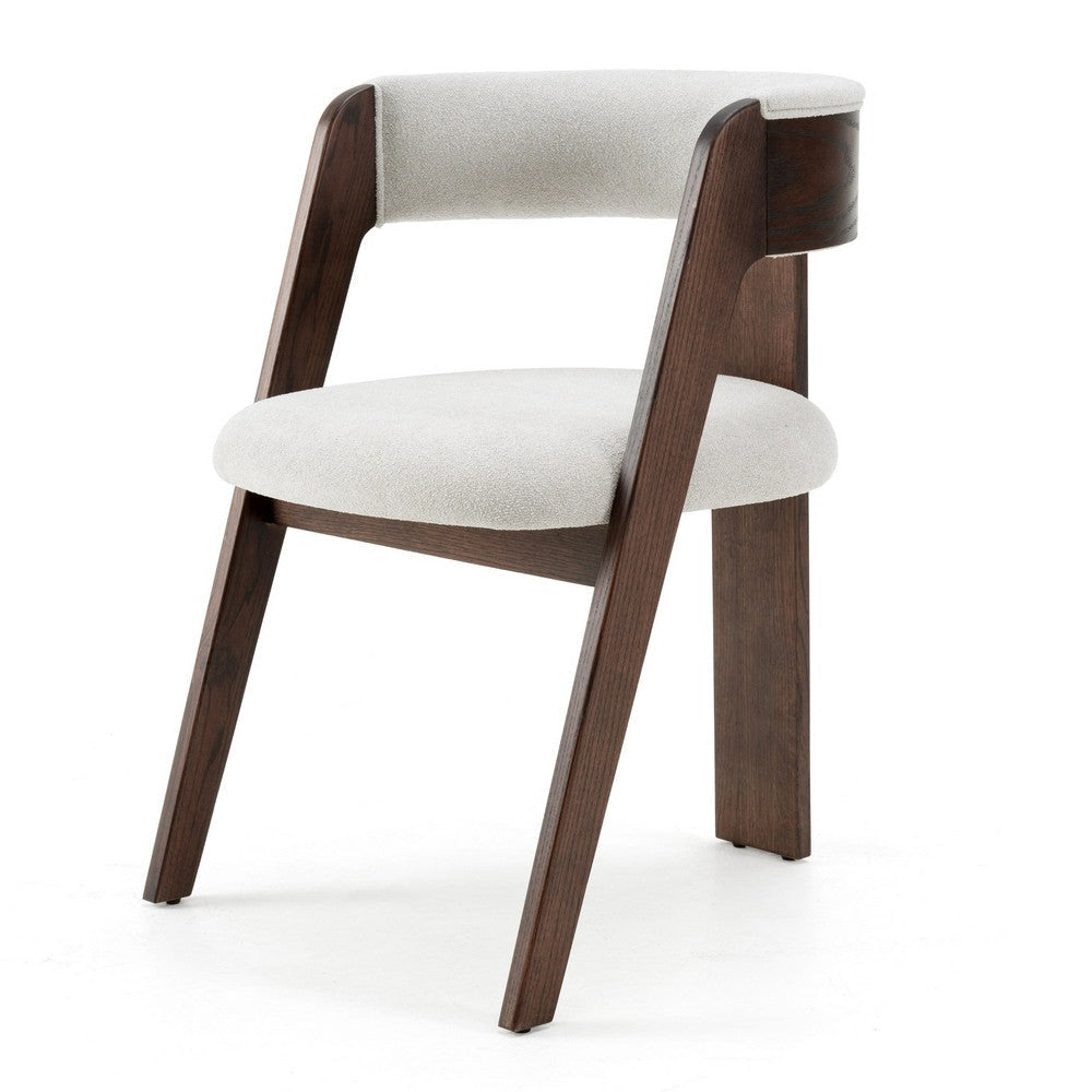 Cid Ashi Dining Side Chair Set of 2 | Dark Brown Oak Wood | Off White BM338353