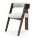 Cid Ashi Dining Side Chair Set of 2 | Dark Brown Oak Wood | Off White BM338353