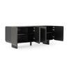 Stev 77’’ Sideboard Buffet Cabinet with 4 Doors | Black Solid Wood BM338355