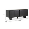 Stev 77’’ Sideboard Buffet Cabinet with 4 Doors | Black Solid Wood BM338355