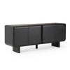 Stev 77" Sideboard Buffet Cabinet with 4 Doors | Black Solid Wood