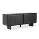 Stev 77" Sideboard Buffet Cabinet with 4 Doors | Black Solid Wood