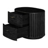 Fely Nightstand | 2 Drawers | Gold Metal Handles | Black Acacia Veneer BM338356