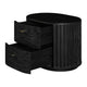 Fely Nightstand | 2 Drawers | Gold Metal Handles | Black Acacia Veneer BM338356