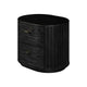 Fely Nightstand | 2 Drawers | Gold Metal Handles | Black Acacia Veneer BM338356
