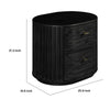 Fely Nightstand | 2 Drawers | Gold Metal Handles | Black Acacia Veneer BM338356