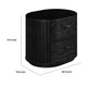 Fely Nightstand | 2 Drawers | Gold Metal Handles | Black Acacia Veneer BM338356