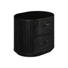 Fely Nightstand | 2 Drawers | Gold Metal Handles | Black Acacia Veneer BM338356