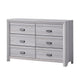 Laide Wide Dresser with 6 Drawers | Cup Handles | Gray Driftwood Veneer BM338358