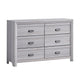 Laide Wide Dresser with 6 Drawers | Cup Handles | Gray Driftwood Veneer