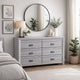 Laide Wide Dresser with 6 Drawers | Cup Handles | Gray Driftwood Veneer