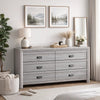 Laide Wide Dresser with 6 Drawers | Cup Handles | Gray Driftwood Veneer
