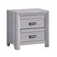 Laide Nightstand with 2 Drawers | Cup Handles | Gray Driftwood Finish Wood BM338359