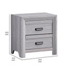 Laide Nightstand with 2 Drawers | Cup Handles | Gray Driftwood Finish Wood BM338359