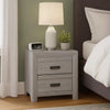Laide Nightstand with 2 Drawers | Cup Handles | Gray Driftwood Finish Wood
