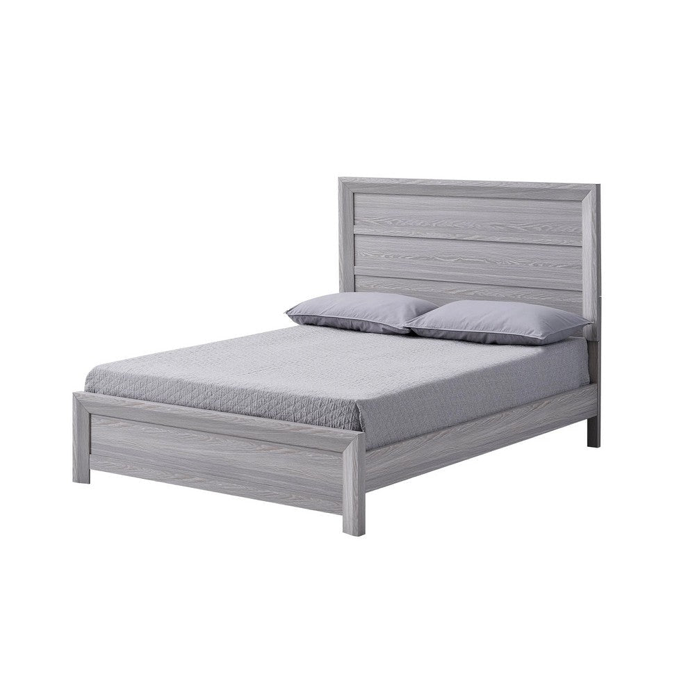 Laide Full Bed | Panel Style Headboard | Rustic Farmhouse Driftwood Gray BM338361