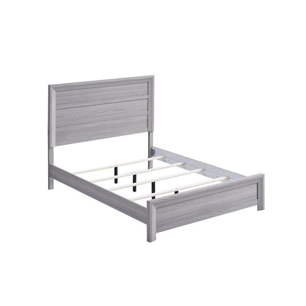 Laide Full Bed | Panel Style Headboard | Rustic Farmhouse Driftwood Gray BM338361