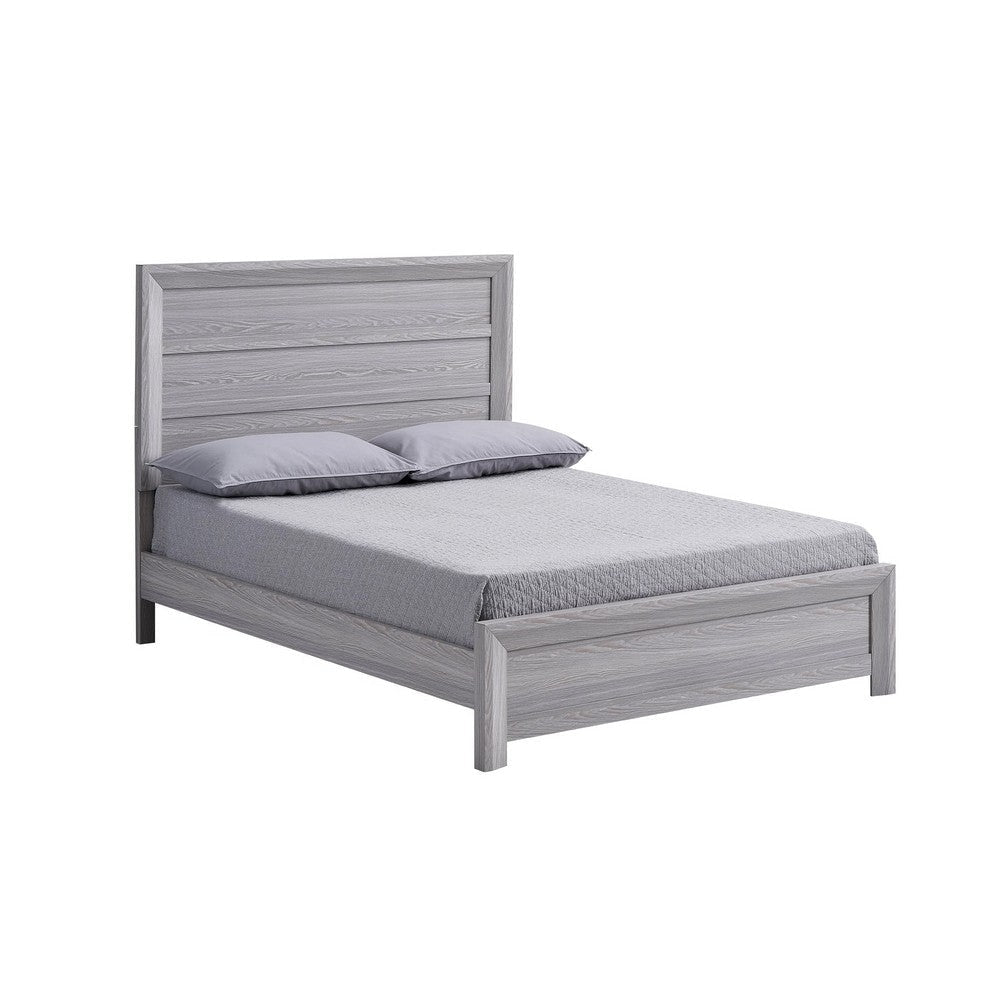 Laide Full Bed | Panel Style Headboard | Rustic Farmhouse Driftwood Gray