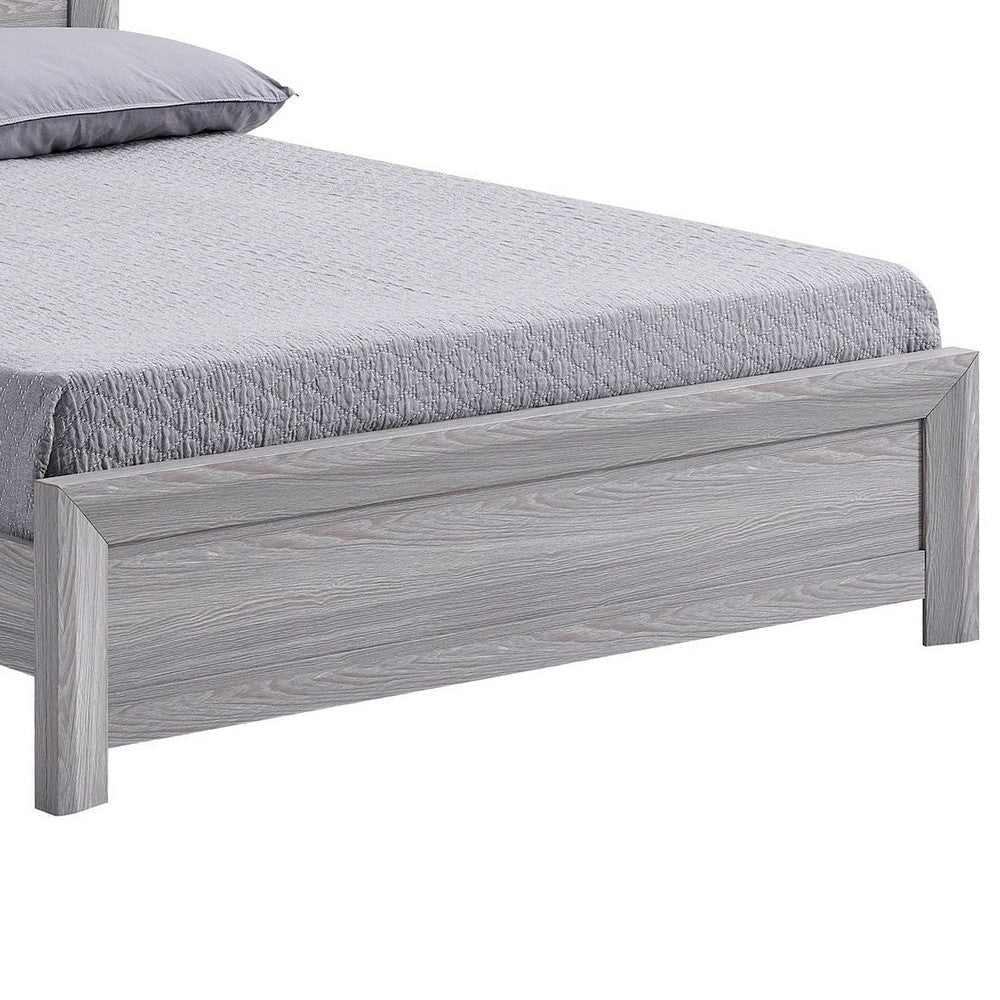 Laide King Bed | Panel Style Headboard | Rustic Farmhouse Driftwood Gray BM338362