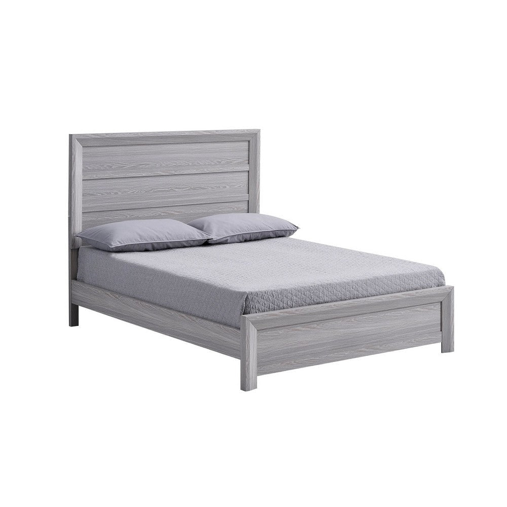 Laide King Bed | Panel Style Headboard | Rustic Farmhouse Driftwood Gray