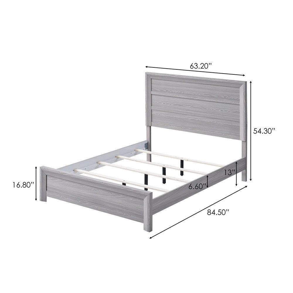 Laide Queen Bed | Panel Style Headboard | Rustic Farmhouse Driftwood Gray BM338363