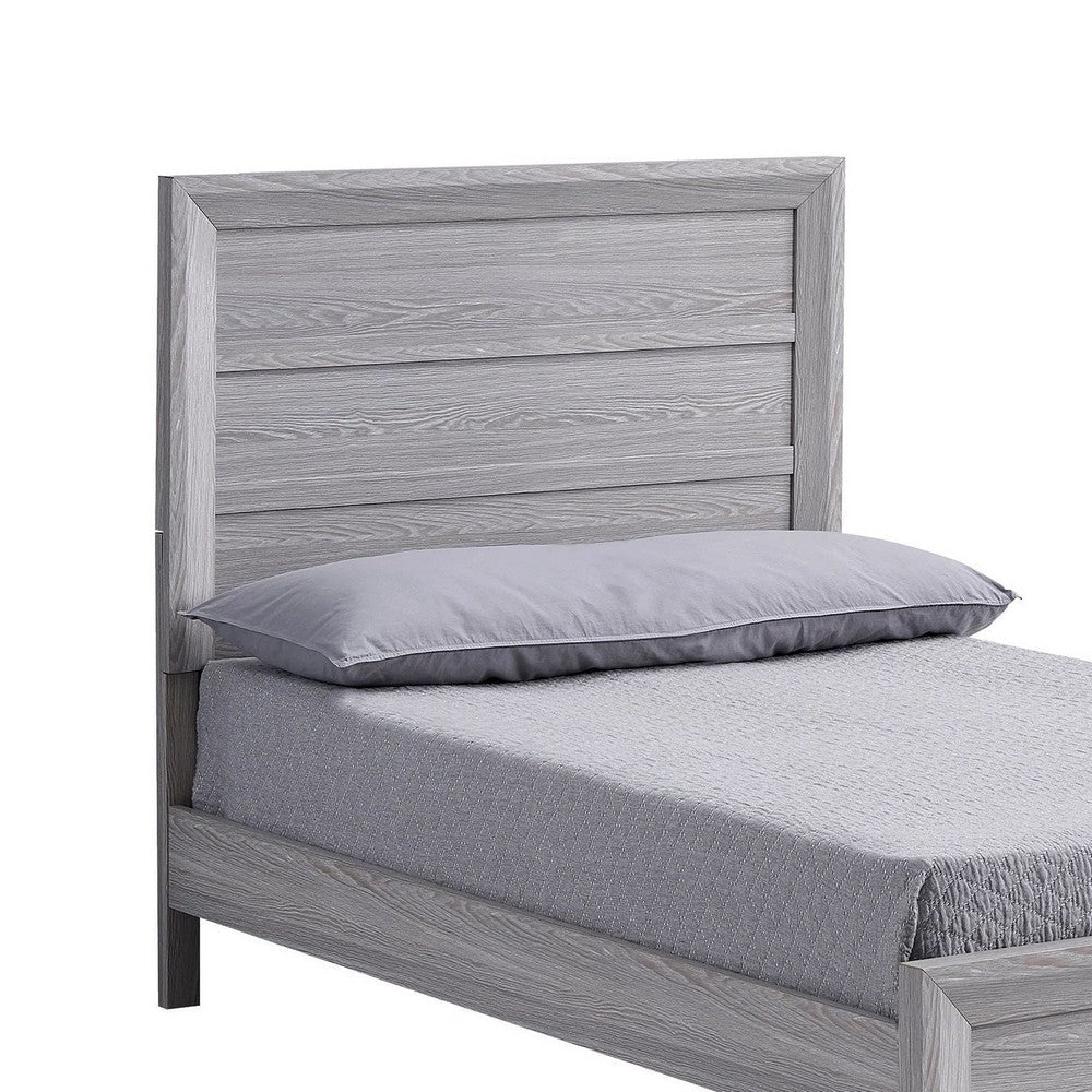 Laide Twin Bed | Panel Style Headboard | Rustic Farmhouse Driftwood Gray BM338364