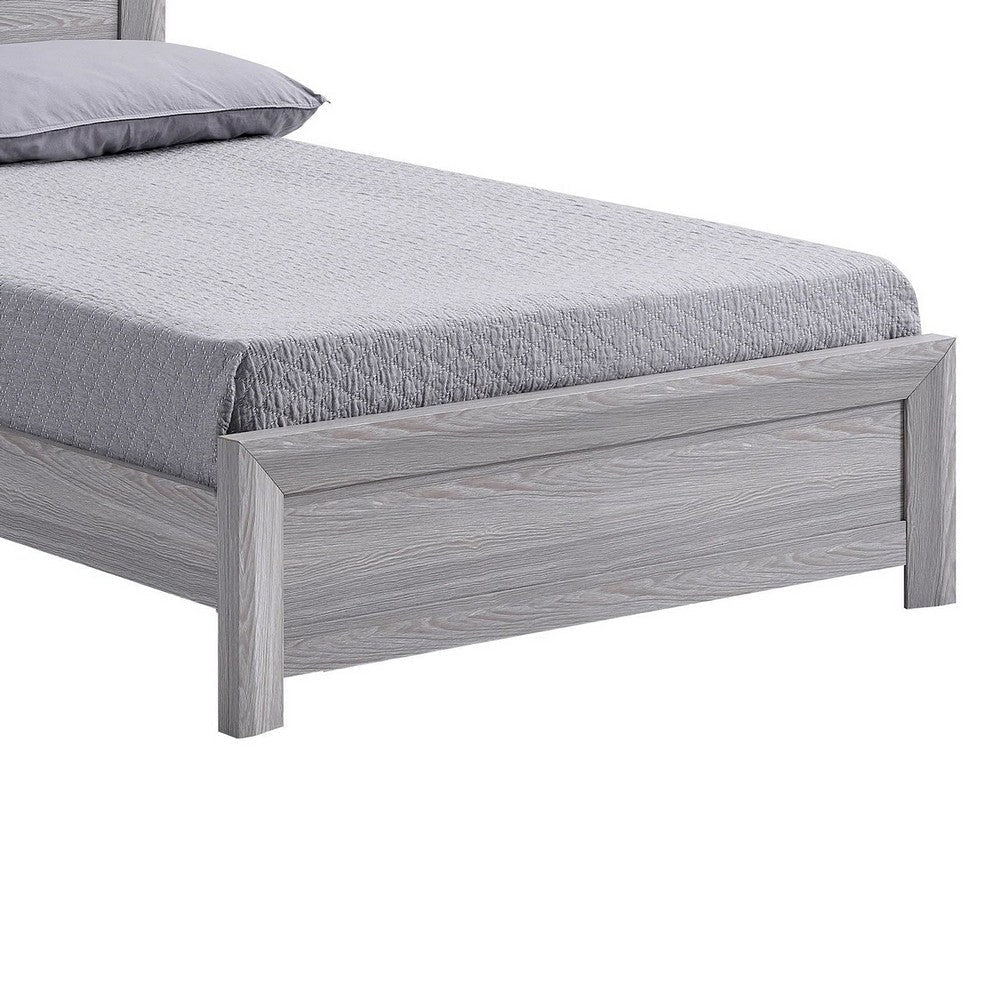 Laide Twin Bed | Panel Style Headboard | Rustic Farmhouse Driftwood Gray BM338364