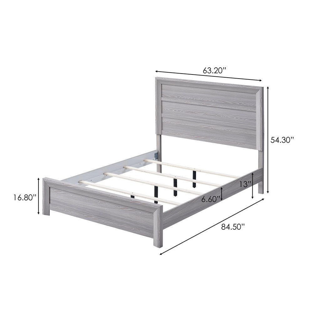 Laide Twin Bed | Panel Style Headboard | Rustic Farmhouse Driftwood Gray BM338364