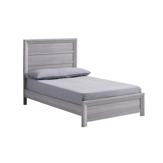 Laide Twin Bed | Panel Style Headboard | Rustic Farmhouse Driftwood Gray