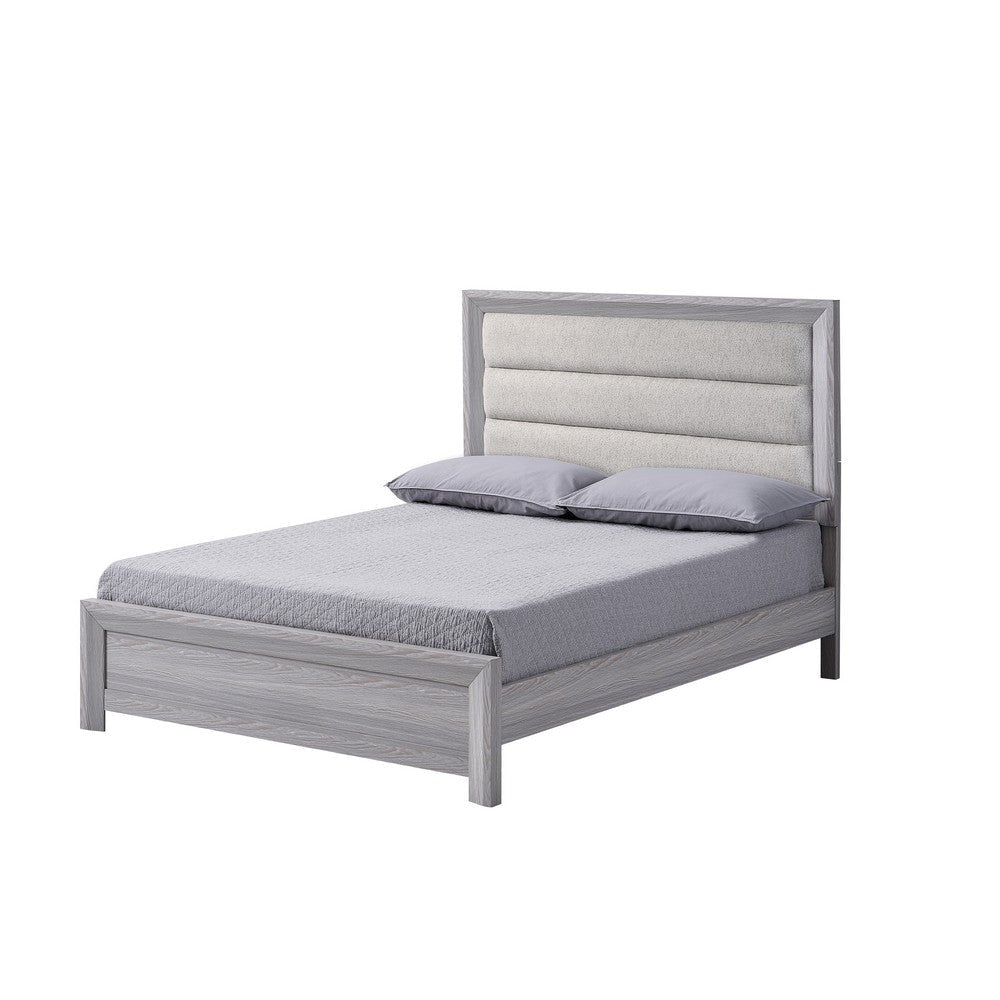 Laide Full Bed with Channel Tufted Upholstered Headboard | Driftwood Gray BM338365