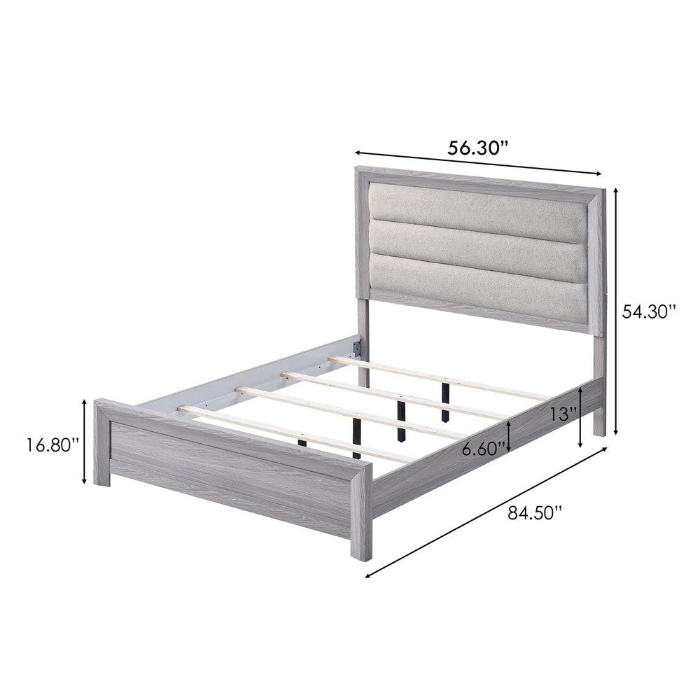 Laide Full Bed with Channel Tufted Upholstered Headboard | Driftwood Gray BM338365