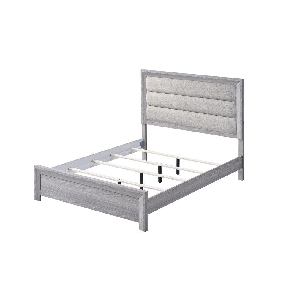 Laide King Bed with Channel Tufted Upholstered Headboard | Driftwood Gray BM338366