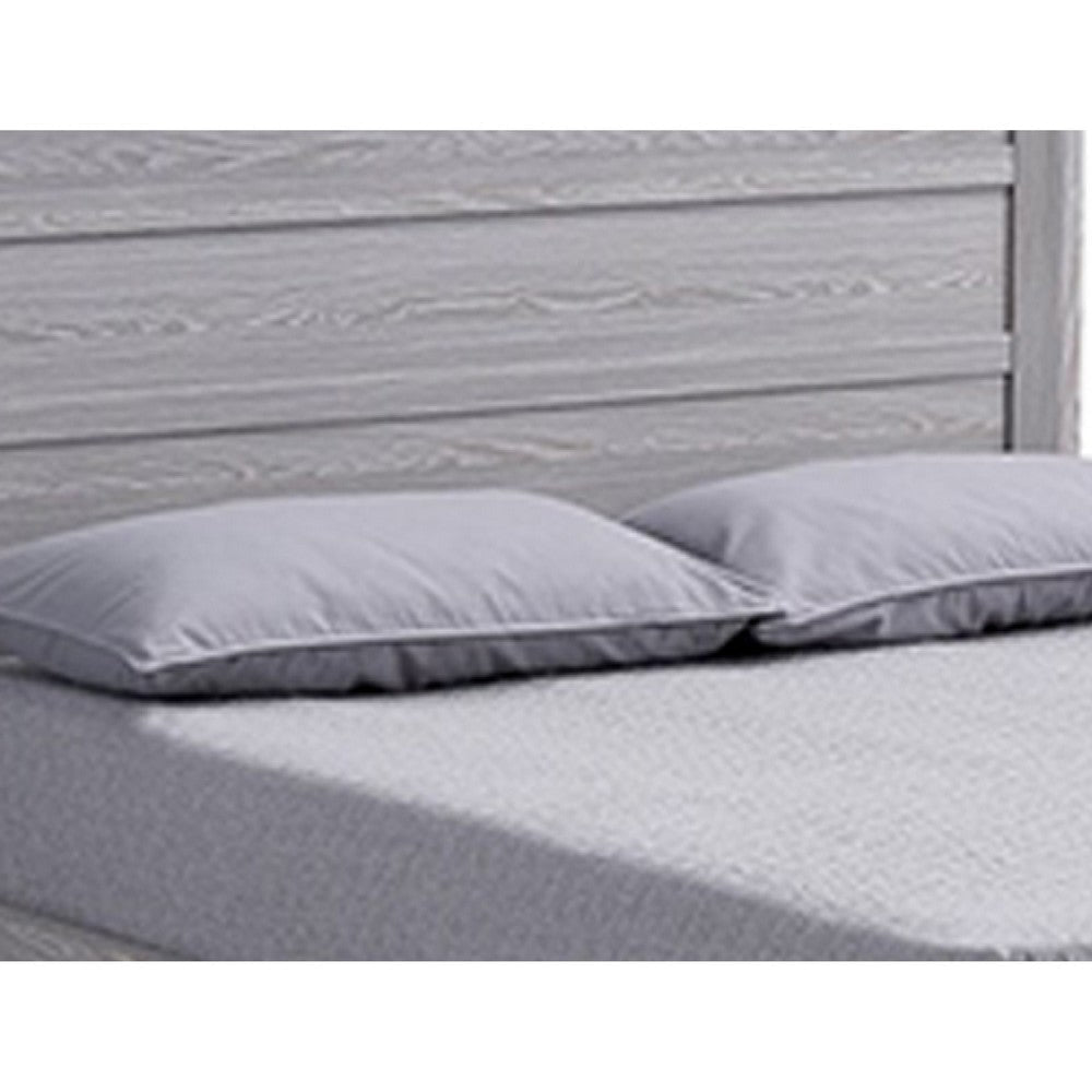 Laide Twin Bed with Channel Tufted Upholstered Headboard | Driftwood Gray BM338368