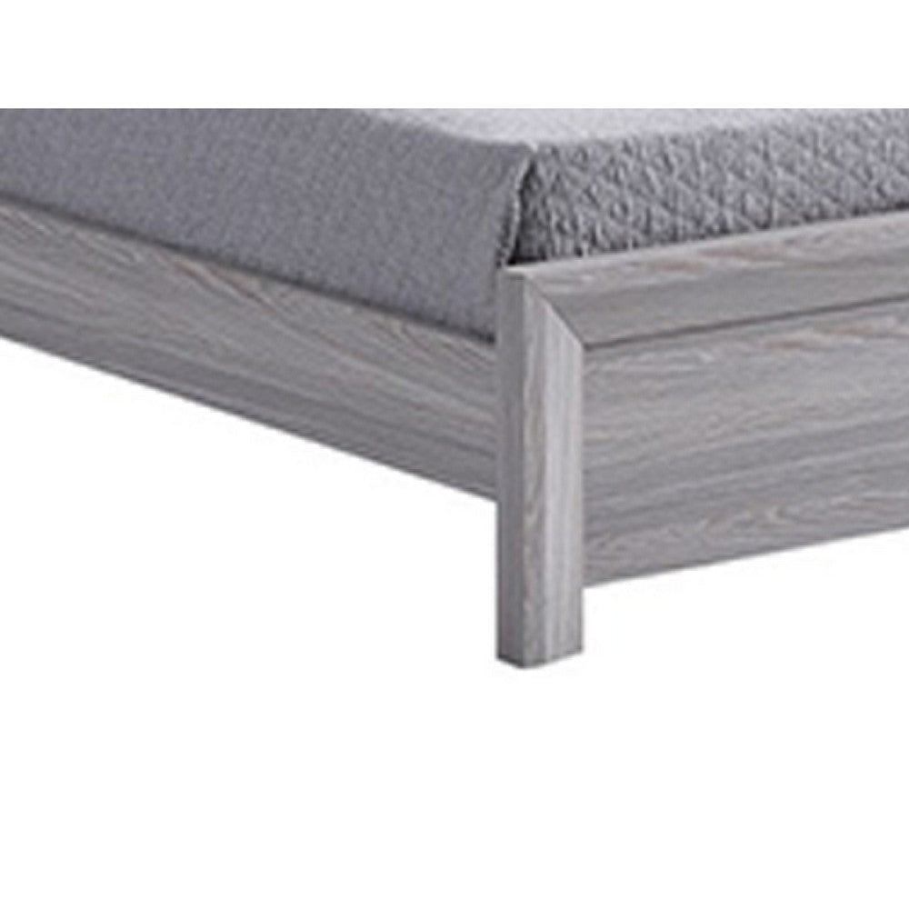 Laide Twin Bed with Channel Tufted Upholstered Headboard | Driftwood Gray BM338368