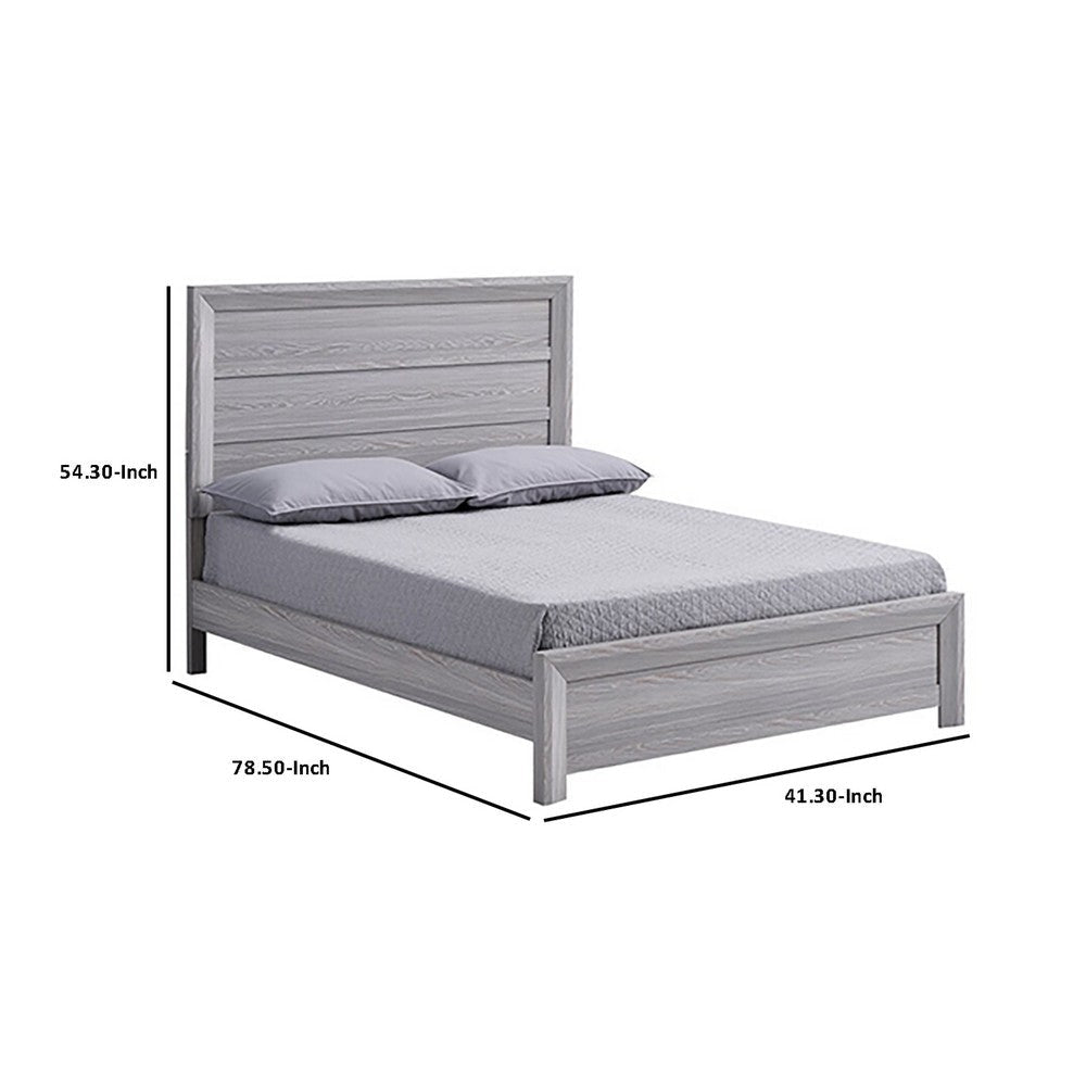 Laide Twin Bed with Channel Tufted Upholstered Headboard | Driftwood Gray BM338368
