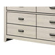 Lei Bedroom Wide Dresser Chest with 6 Drawers | Distressed White Wood BM338369